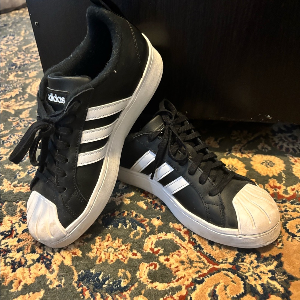 Adidas Youth Classic Black and White Sneakers